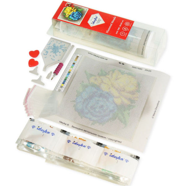 Алмазная мозаика без подрамника "Утонченная украиночка" AMC7684 с АВ стразами 30х30 см