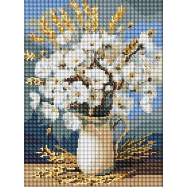 Алмазна мозаїка "Білі маки і пшениця" ©art_selena_ua AMO20053, 30х40 см