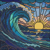 Алмазная мозаика "Витраж. Волна" ©art_selena_ua AMO8320, 30х30 см