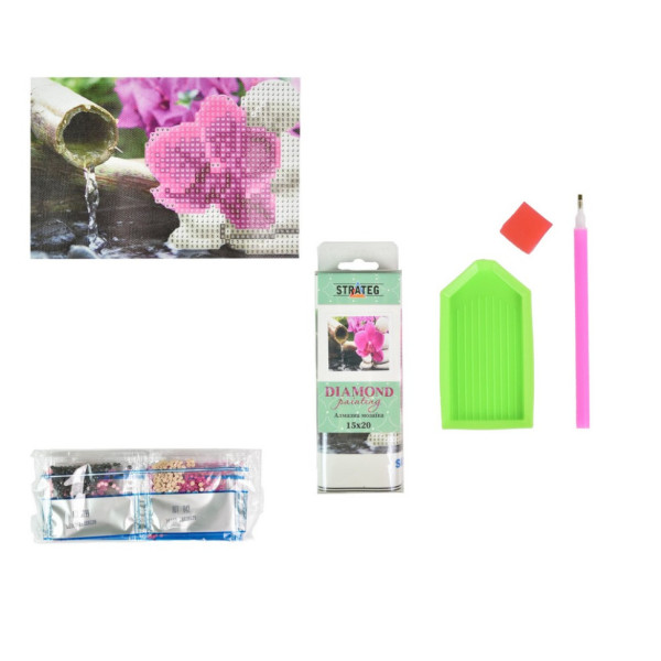 Алмазна мозаїка "Орхідея серед каміння" YAB28539 10х15 см