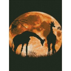 Алмазная мозаика "Жирафы на фоне месяца" Strateg HX025 30х40 см