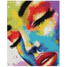 Алмазная мозаика "Женщина в красках" Виктория Черная DBS1001  Brushme 40х50 см