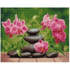 Алмазная мозаика "Лиловые орхидеи" DBS1007  Brushme 40х50 см