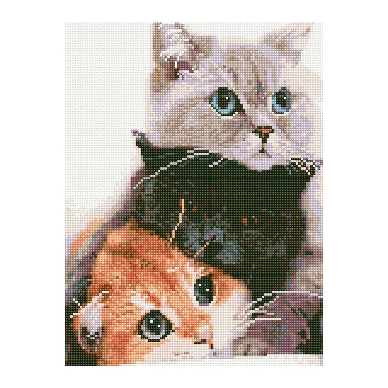 Алмазная мозаика "Кошачье трио" EJ1234, 40х30 см Алмазная мозаика "Кошачье трио" EJ1234, 40х30 см