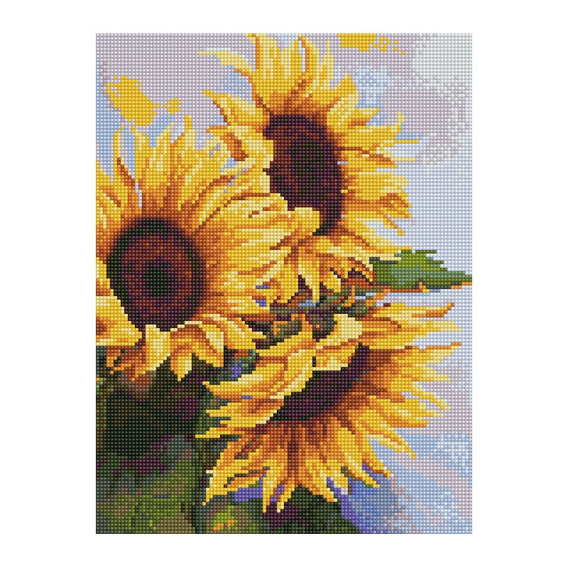 Алмазная мозаика "Яркие подсолнухи" EJ1375, 40х30 см Алмазная мозаика "Яркие подсолнухи" EJ1375, 40х30 см