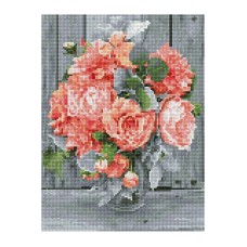 Алмазна мозаїка "Рожеві троянди" EJ1395, 40х30 см