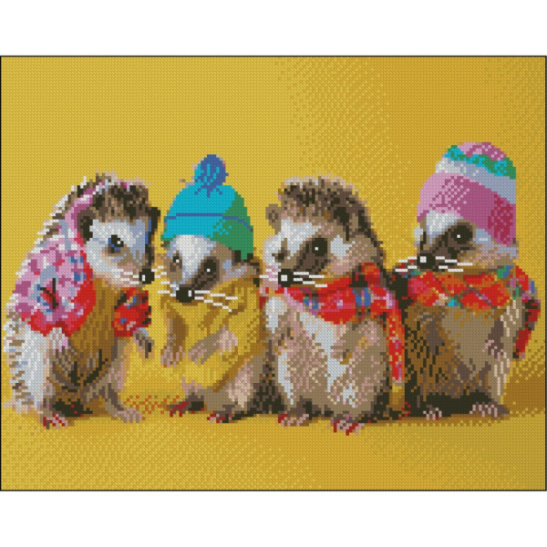 Алмазна мозаїка "Їжачки" ZAV4050-43 без підрамника 40х50 см