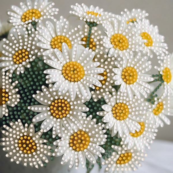 Алмазная мозаика "Летние ромашки" ZAV1818-6, 18х18 см