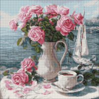 Алмазная мозаика "Утренняя роза" AMO8341, 40х40 см