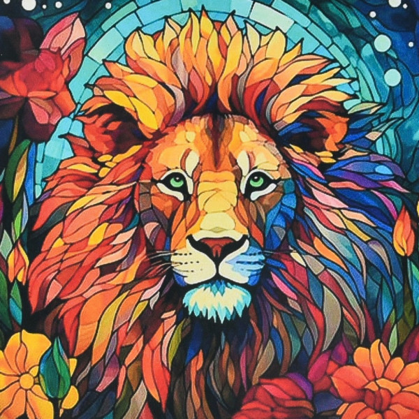 Алмазна мозаїка "Вітражна могутність" DEEX16299 не повна викладка 30х30 см