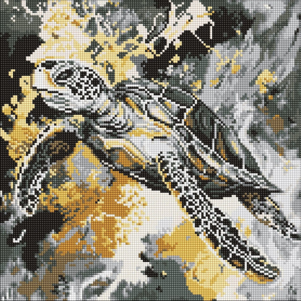 Алмазна мозаїка "Золота черепаха" ©art_selena_ua AMO8262, 40х40 см