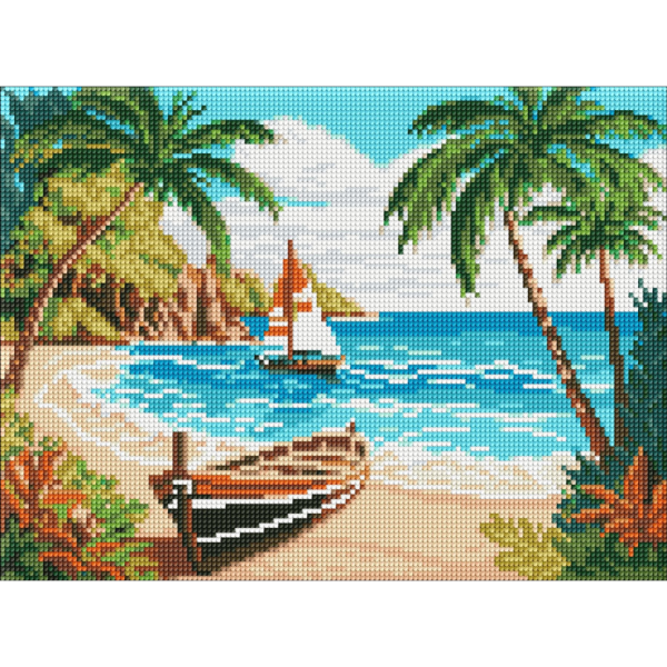 Алмазная мозаика без подрамника "Побережье океана" Идейка AMC7837 30х40 см