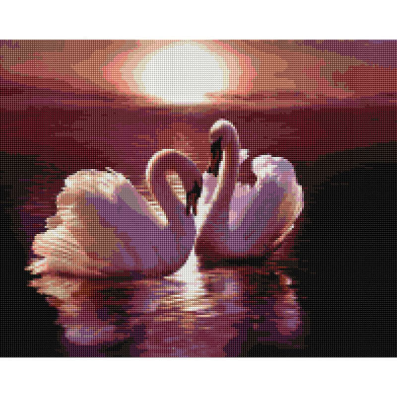 Алмазна мозаїка "Пара лебедів" Brushme DBS1013 40х50 см Алмазна мозаїка "Пара лебедів" Brushme DBS1013 40х50 см