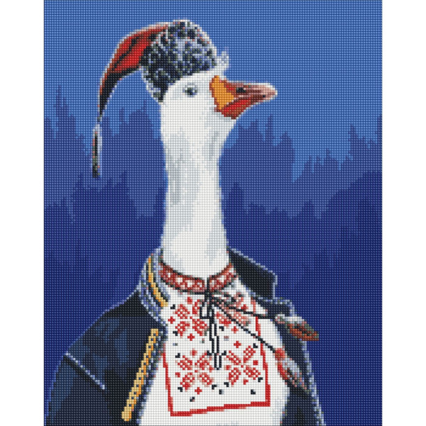 Алмазная мозаика "Гусь в вышиванке" ©Светлана Теренчук AMO7427 Идейка 40х50 см