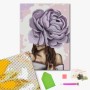 Алмазная мозаика "Дама с фиолетовым пионом" DBS1070 Brushme 40х50 см