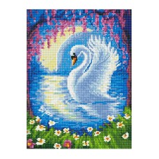 Алмазная мозаика "Волшебный лебедь" EJ1361, 40х30 см