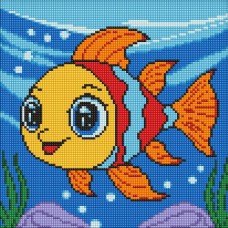 Алмазна мозаїка без підрамника для дітей "Мрійлива рибка" AMC7991 30х30 см