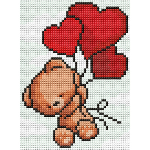 Алмазна мозаїка без підрамника для дітей "Чарівне ведмежа" AMM1033, 15х20 см