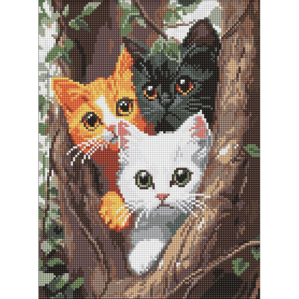 Алмазная мозаика "Котики на дереве" ©art_selena_ua AMO8299, 30х40 см