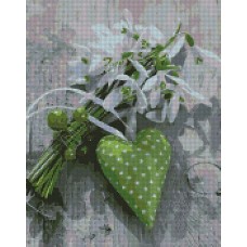 Алмазна мозаїка "Зелене серце" Strateg FA40801 40х50 см