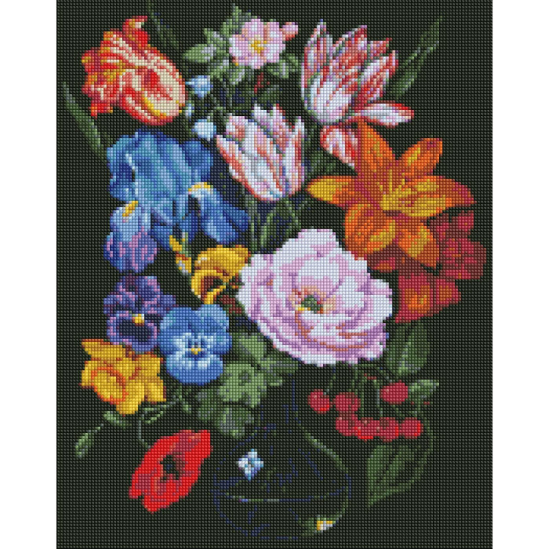 Алмазна мозаїка "Букет із вишнями" ©kovtun_olga_art Ідейка AMO7467 40х50 см