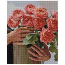 Алмазна мозаїка "Букет півонієвидних троянд" DBS1045  Brushme 40х50 см