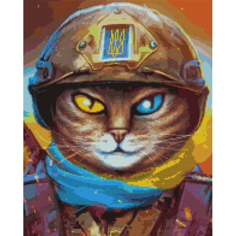Алмазна мозаїка "Котик Захисник" ©Маріанна Пащук DBS1034, 40x50 см