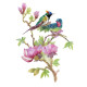 Алмазна мозаїка "Магнолія з пташками" 189772 картон, неповна викладка 21х25 см