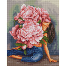 Алмазна мозаїка "Вир піонів" @hidariaa DBS1064, 40х50 см