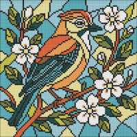 Алмазная мозаика "Витраж. Сойка" ©art_selena_ua AMO8317, 30х30 см