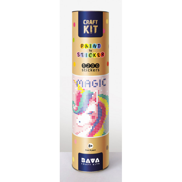 Картина по номерам стикерами в тубусе "Единорог", 33х48 см