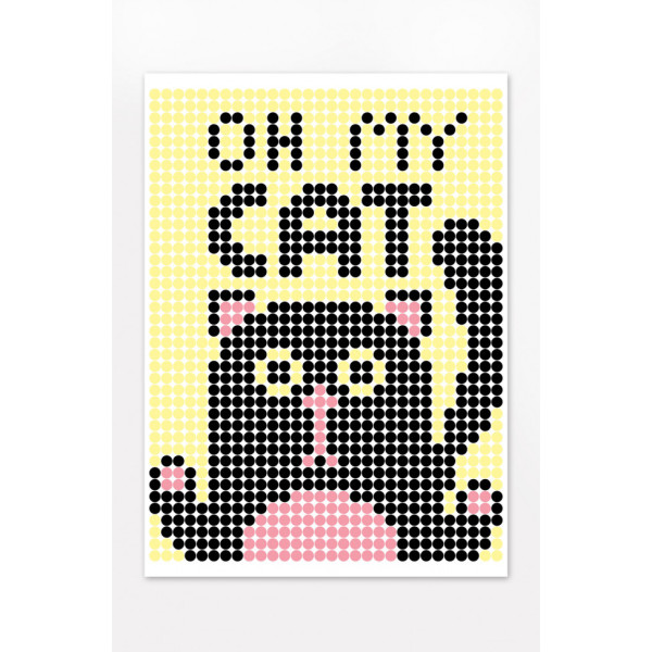 Картина по номерам стикерами в тубусе "Кот" 1200 стикеров 1807, 33х48 см