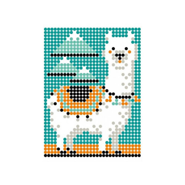 Картина по номерам стикерами в тубусе "Лама" 1200 стикеров. 1814, 33х48 см