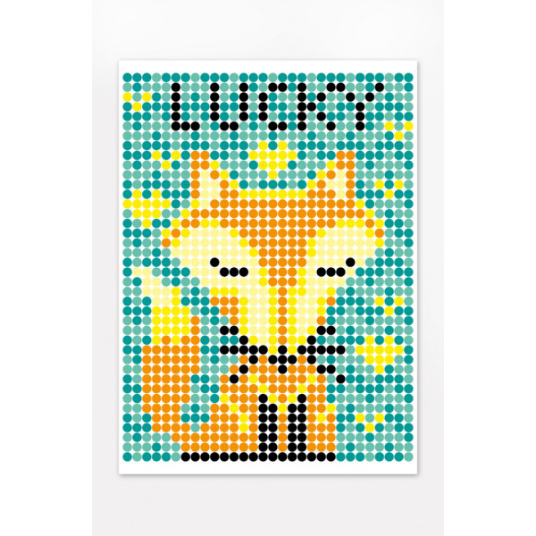 Картина за номерами стікерами в тубусі "Лисичка" 1200 стікерів. 1838, 33х48 см