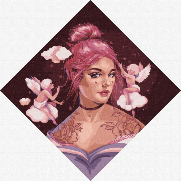 Набор картин по номерам 2 в 1 "Натюрморт со статуэткой балерины" 40х50 KHO3203 и "Маленькие Купидончики" 40х40 KHO4997