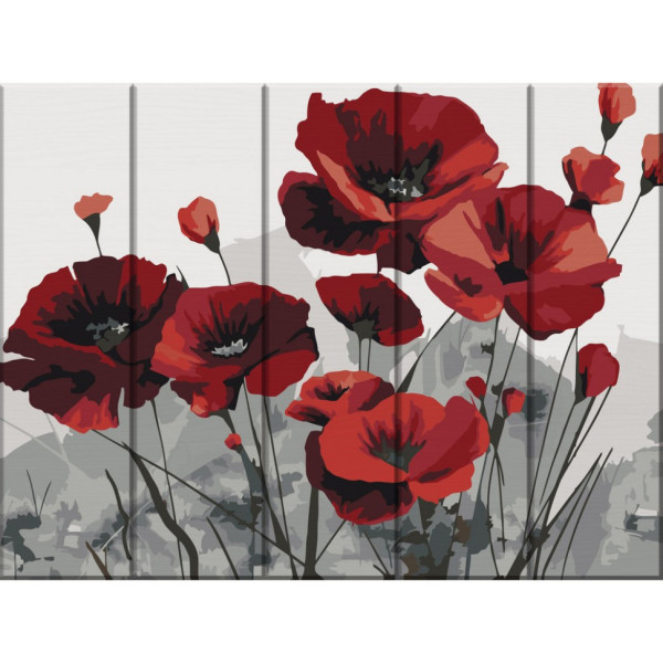 Картина по номерам по дереву "Маки" ASW003 30х40 см