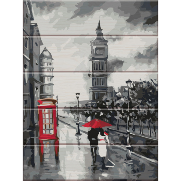 Картина по номерам по дереву "Старый Лондон" ASW031 30х40 см