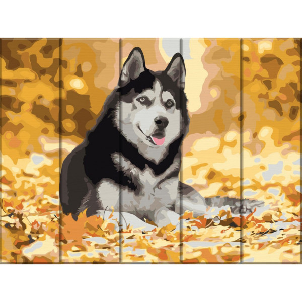 Картина по номерам по дереву "Хаски" ASW012 30х40 см