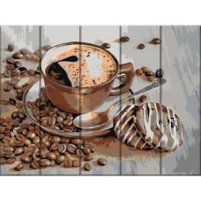 Картина за номерами по дереву "Чашка кави" ASW028 30х40 см