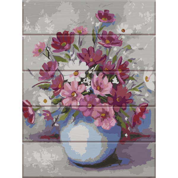 Картина по номерам по дереву "Хрупкие цветы" ASW149 30х40 см
