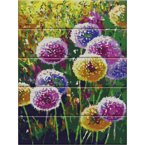 Картина по номерам по дереву "Радужные одуванчики" ASW007 30х40 см