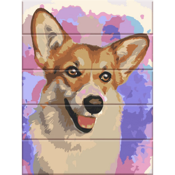 Картина по номерам по дереву "Красавица корги" ASW238 30х40 см