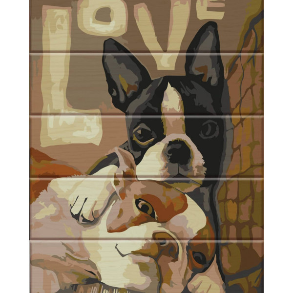 Картина по номерам по дереву "LOVE" ASW021 30х40 см