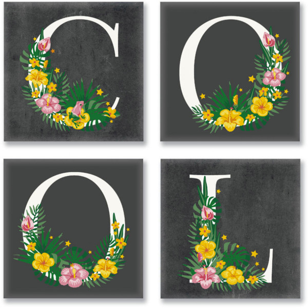 Набор для росписи по номерам из 4х картин. COOL  лофт CH115, 18х18 см