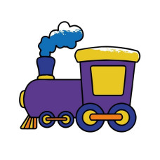 Детская раскраска пальчиковыми красками "Паровозик" 15628-AC 25х25 см