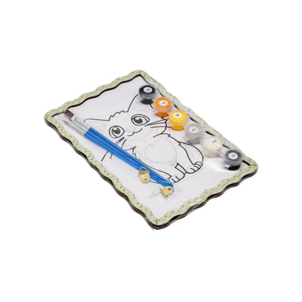 Детский набор для росписи по дереву "Котик-мечтатель" Puz-22977 формат А5