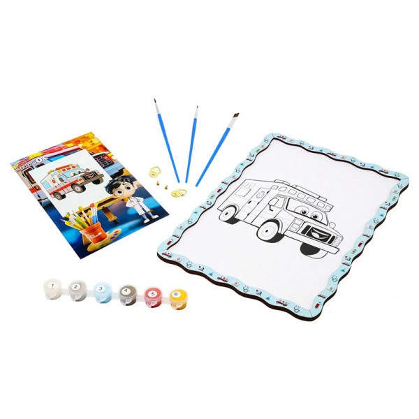 Детский набор для росписи по дереву "Медицинская машина" Puz-22955 формат А4