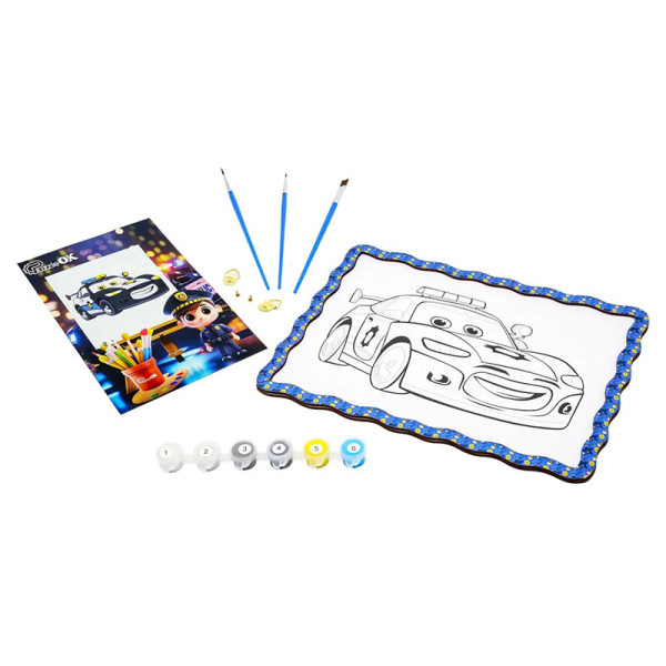 Детский набор для росписи по дереву "Полицейская машинка" Puz-22952 формат А4