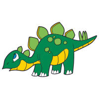 Дитяча розмальовка на полотні "Стегозаврик" 15057-AC 25х30 см