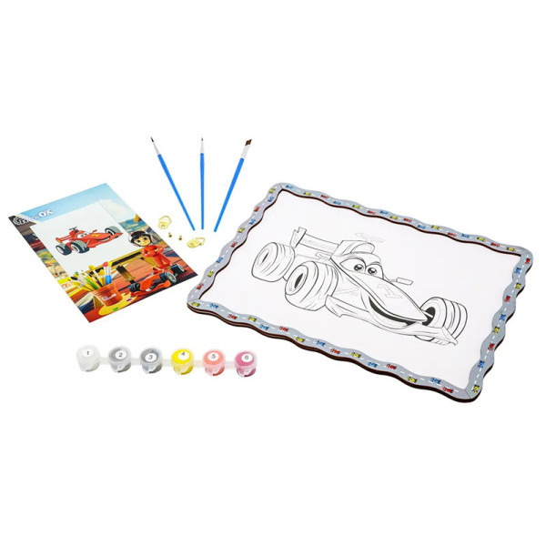 Детский набор для росписи по дереву "Гоночная машинка" Puz-22951 формат А4